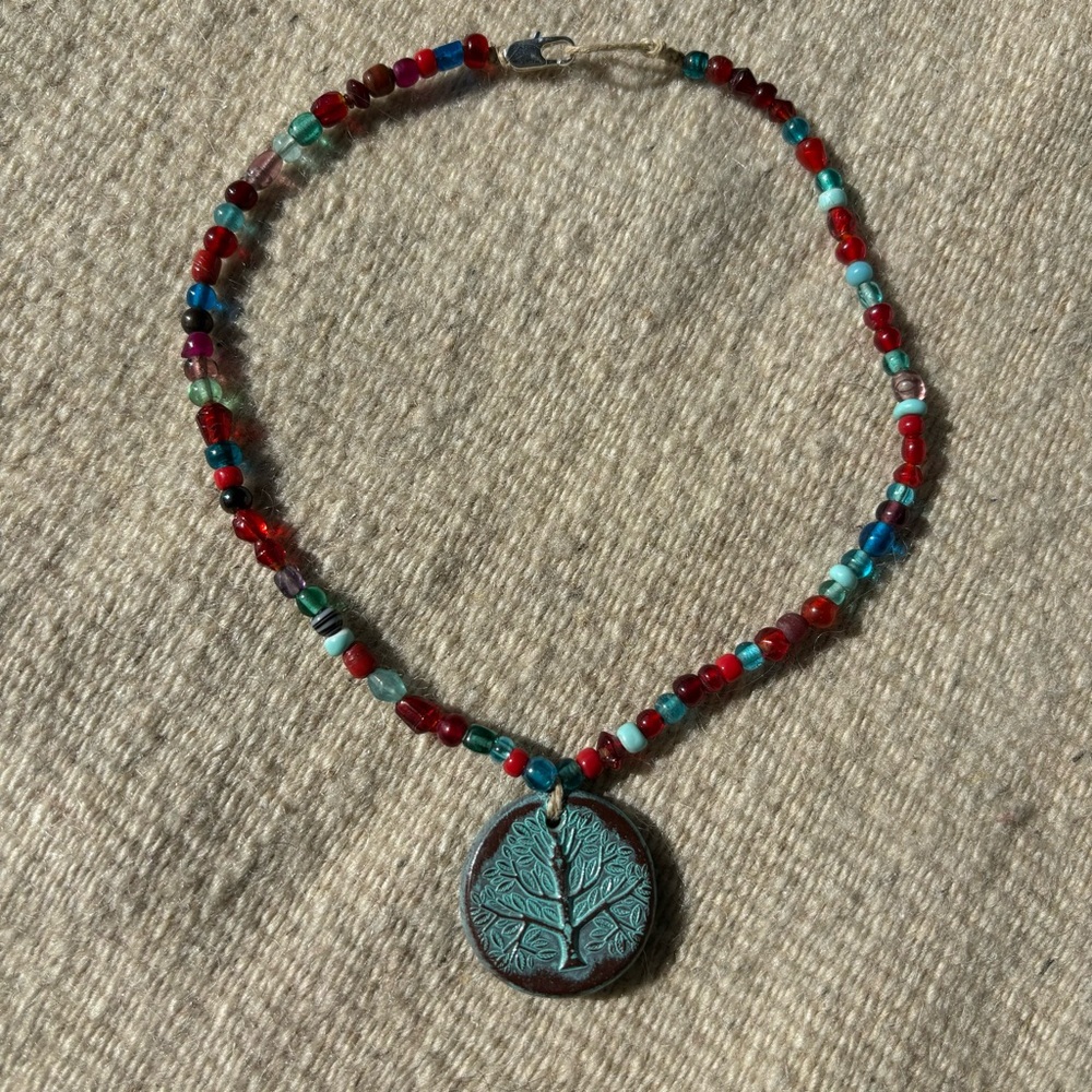 🌳 Handmade Choker with Tree Pendant 🌳